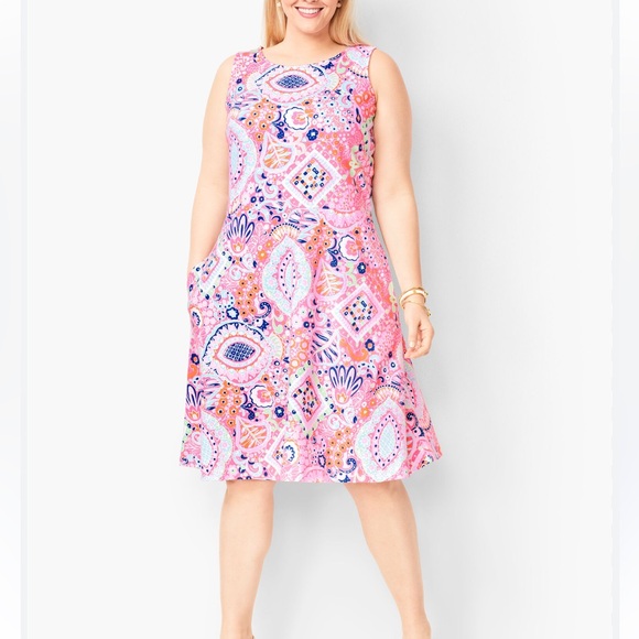 Talbots Dresses & Skirts - Talbots Edie Fit & Flare Dress Paisley Floral Print Size L